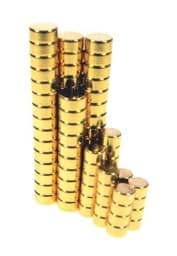 Zeige Details für Scheibenmagnet, Neodym, D=8mm H=3mm, gold Bild von Scheibenmagnet, Neodym, D=8mm H=3mm, gold