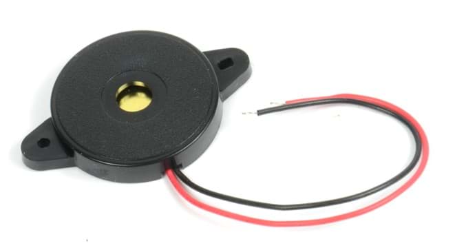 Bild von Piezo-Schallwandler mit Anschlussdrähten, D=30mm