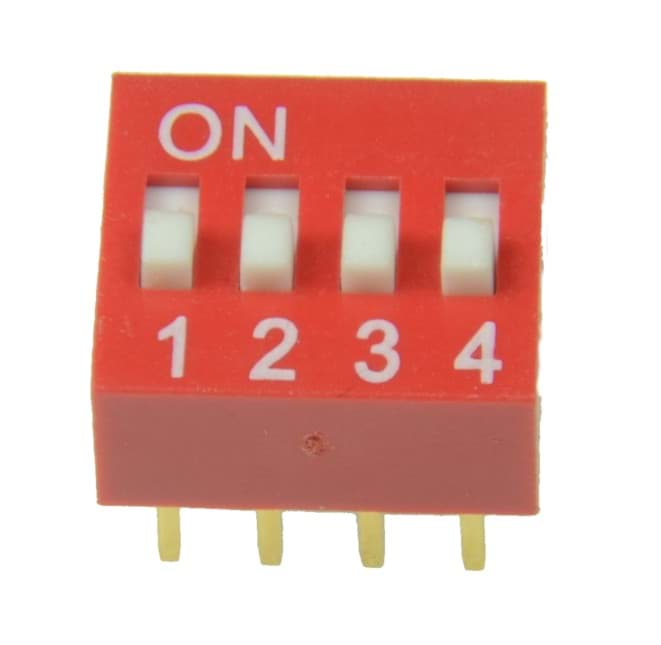 Bild von DIP-Schalter 4 X Schließer in Dip-8 Gehäuse.