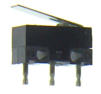 Bild von Microtaster/-schalter mit Hebel, Umschaltkontakt (3 Anschlüsse), klein