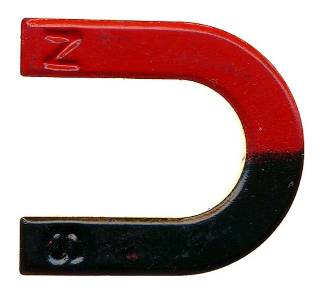 Bild von Hufeisenmagnet, Ferrit, rot/grün N/S, 40mm X 37mm