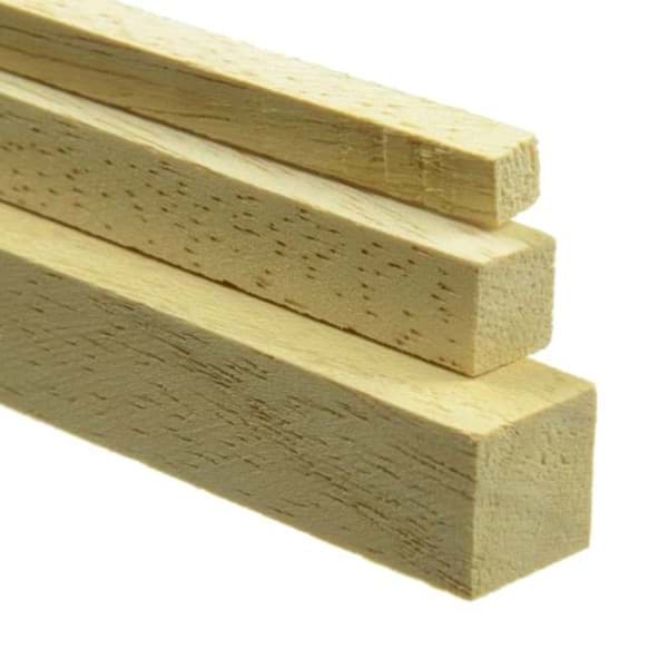 Bild von Samba-Vierkantstäbe, 50cm, leichtes Holz für den Modellbau