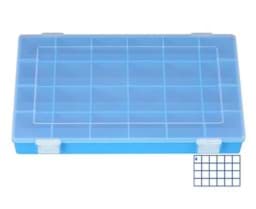 Bild von Sortimentskasten, groß, 33cm X 22cm X 5,5cm, 24 Fächer 5,2cm X 5,2cm, blau