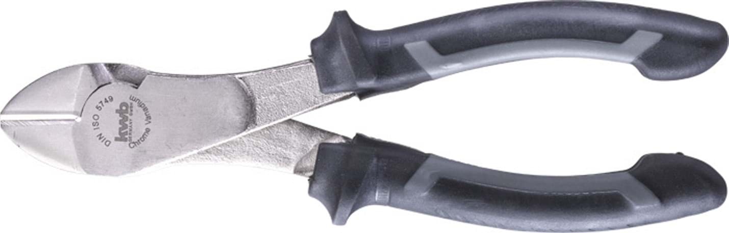 Bild von Kraftseitenschneider (auch für Stahldraht), 180mm, Profi-Serie, CV-Stahl, Satin-Finish, matt, 2-Komponentengriff