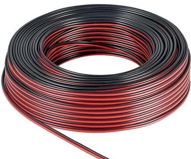 Bild von Lautsprecherkabel, 2-adrig 0,75qmm, isoliert, schwarz/rot, 50m-Wickel