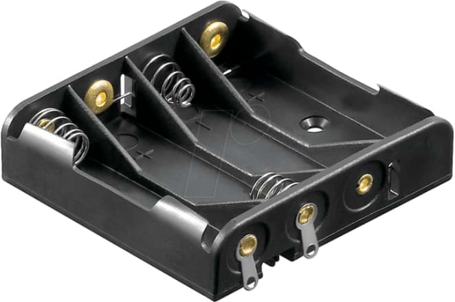 Bild von Batteriehalter für vier Zellen AAA (Micro) mit Lötfahnen