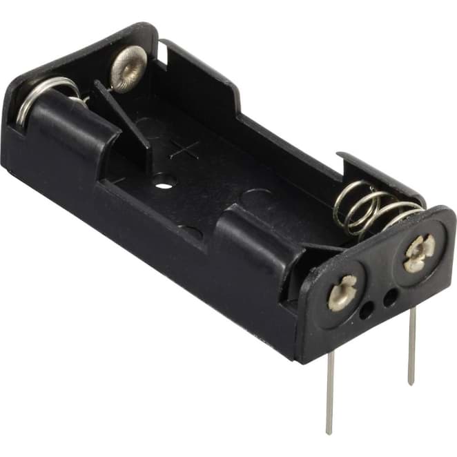 Bild von Batteriehalter für zwei Zellen AAA (Micro) mit Lötpins