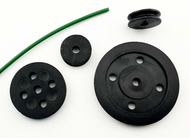Bild von Kunststoff-Schnurlaufräder, 4mm-Bohrungen, Dicke=5mm, 10 Stück