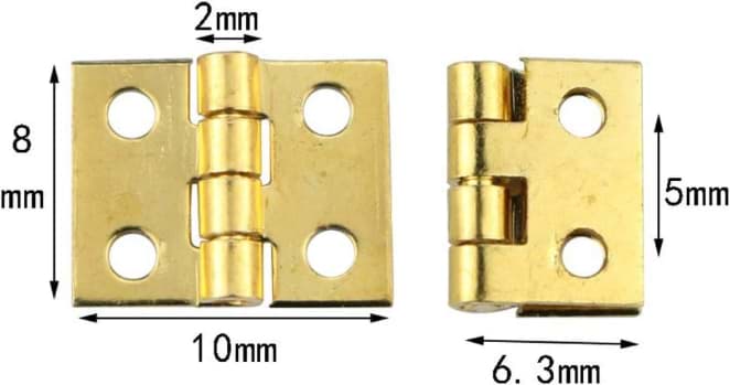 Bild von Schatullenscharniere 10 Stück, 8mm zum Nageln, incl. 40 Nägel